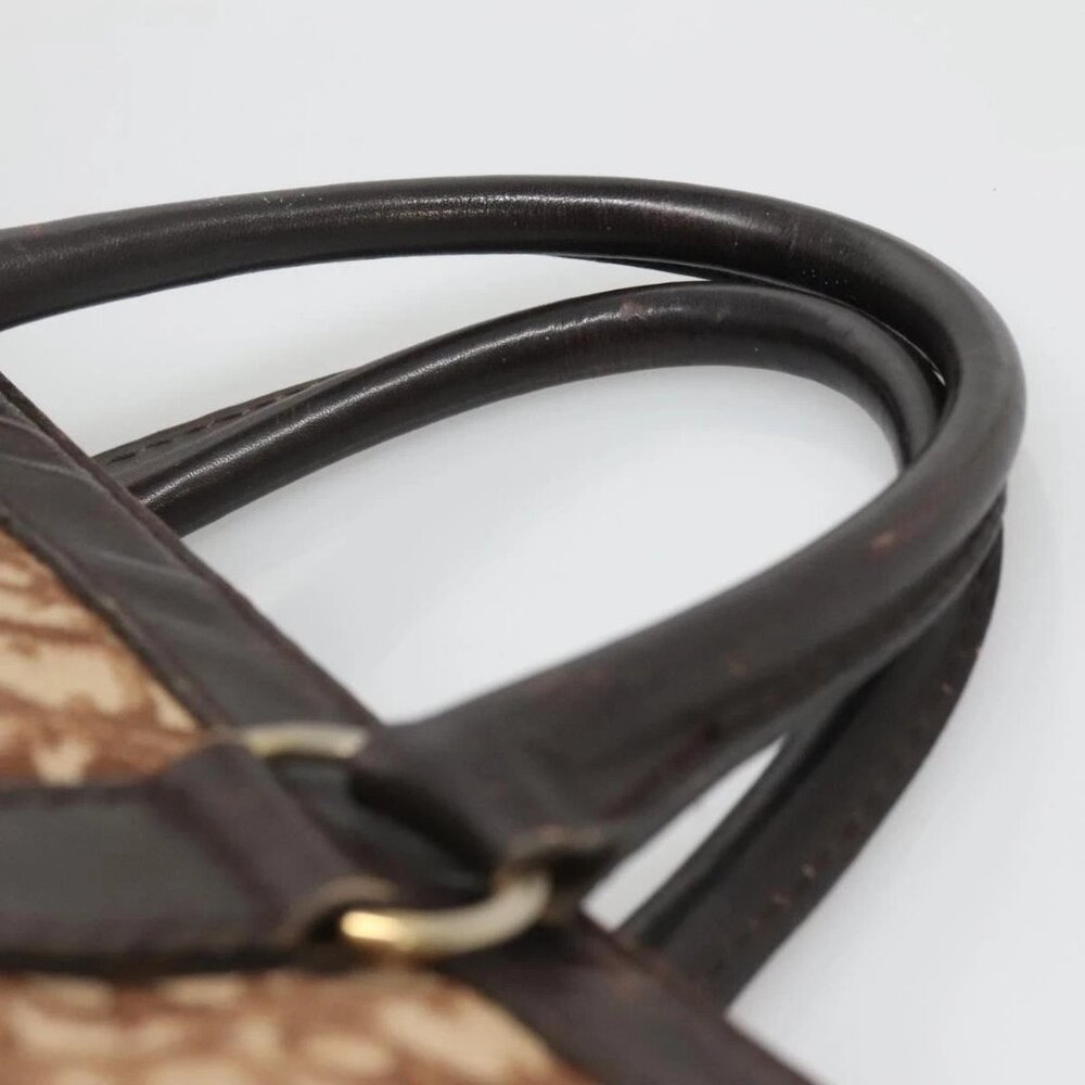 Christian Dior Trotter Canvas Hand Bag Brown Gold Auth 137848 - Picture 9 of 16